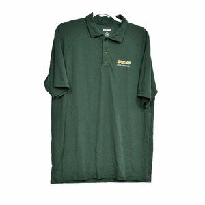 Upward Flag Football Mens Dark Green Polo Shirt Short Sleeve Polyester Size L